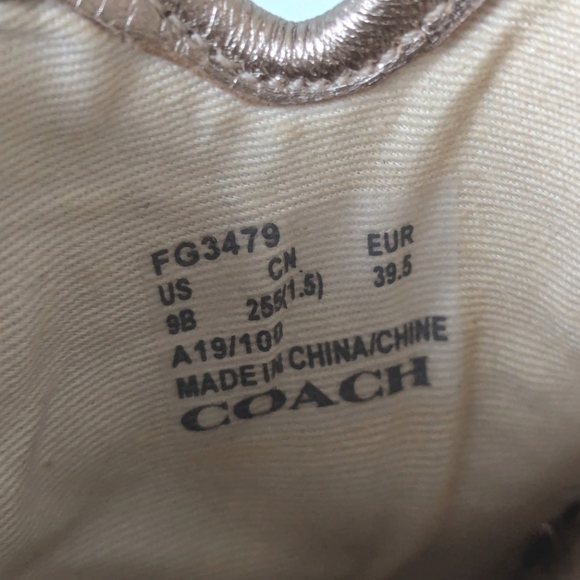 Coach Cassidy Metallic Leather Slip On Espadrille Mules - Picture 6 of 12